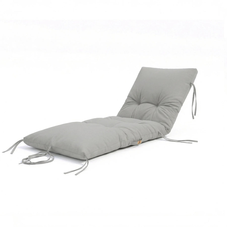 Matelas Bain de Soleil 185x60 Gris Galet - Épais 12cm & Imperméable