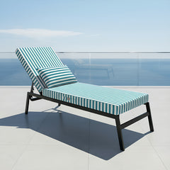 Cojín tumbona - 190x60x10cm - Con cojín extra, Desenfundable y impecable - Rayas Verde - Déco Arts