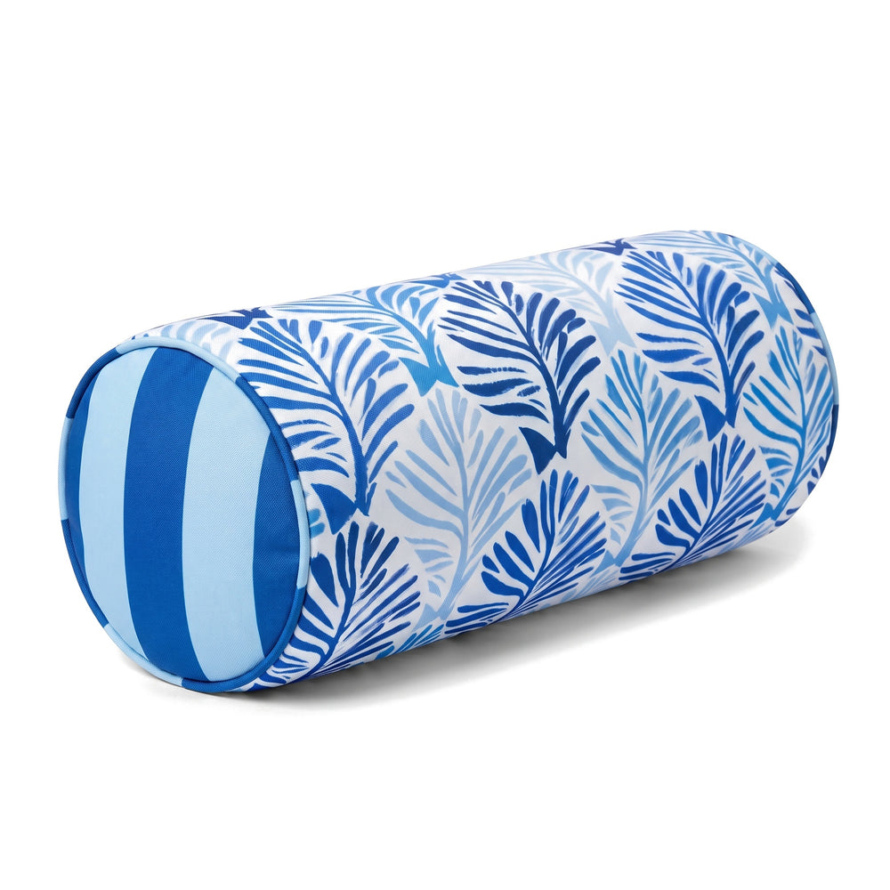 Traversin 45x18 motif Feuillage Bleu