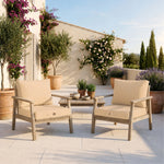 Ensemble Coussins Salon Jardin 50x50 Beige - Déhoussable & Anti-UV (Assise + Dossier)