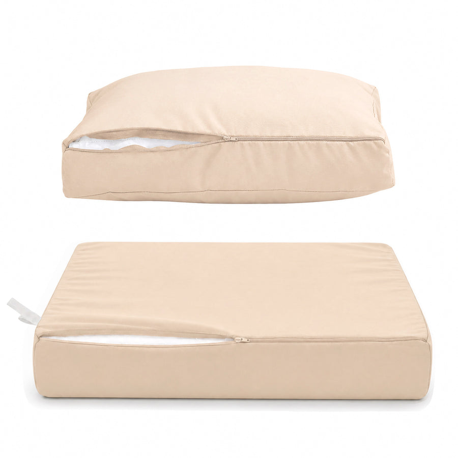 Conjunto de Cojines para Salón de Jardín 60x60 Beige, relleno de espuma de alta densidad