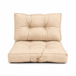 Ensemble Coussins Capitonné 50x50 Beige - Épais 15cm & Moelleux (Assise + Dossier)