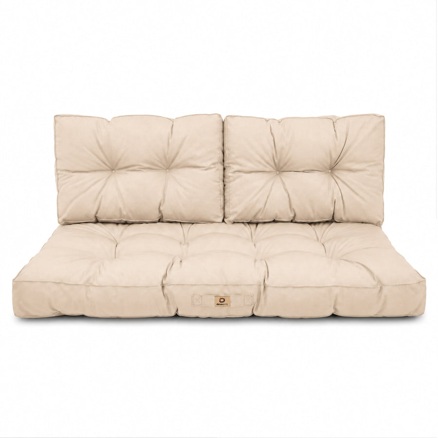 Conjunto de Cojines Acolchados para Banqueta 100x50 Beige, certificado OEKO-TEX
