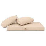 Conjunto de Cojines para Salón de Jardín 100x50 Beige - Con Funda Extraíble & Anti-UV (1 Asiento + 2 Respaldos)