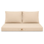 Conjunto de Cojines para Salón de Jardín 100x50 Beige - Con Funda Extraíble & Anti-UV (1 Asiento + 2 Respaldos)