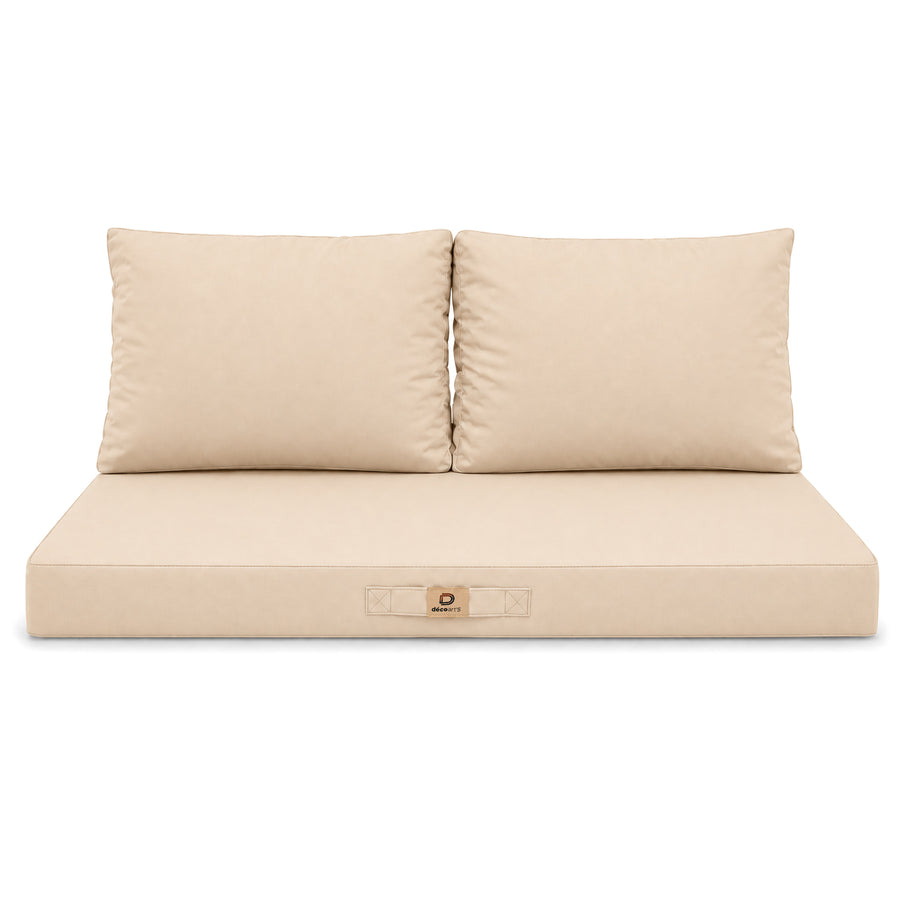 Conjunto de Cojines para Salón de Jardín 120x60 Beige, relleno de espuma de alta densidad