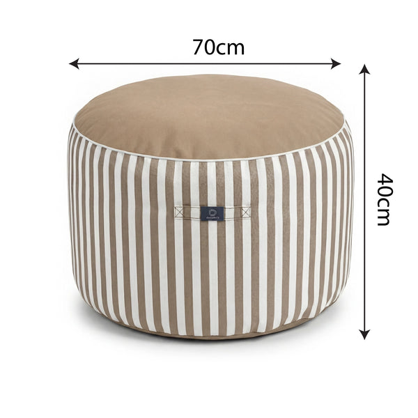 Ambiance jardin avec pouf beige