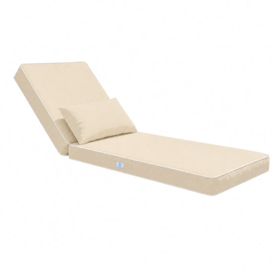 Colchoneta Premium para Tumbona 190x60 Amarillo Mantequilla - Grueso 10cm & Reposacabezas (Funda Extraíble)