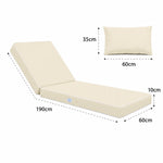 Colchoneta Premium para Tumbona 190x60 Amarillo Mantequilla - Grueso 10cm & Reposacabezas (Funda Extraíble)
