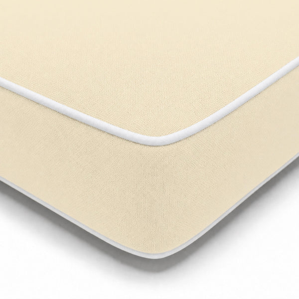 Colchoneta Premium para Tumbona 190x60 Amarillo Mantequilla - Grueso 10cm & Reposacabezas (Funda Extraíble)