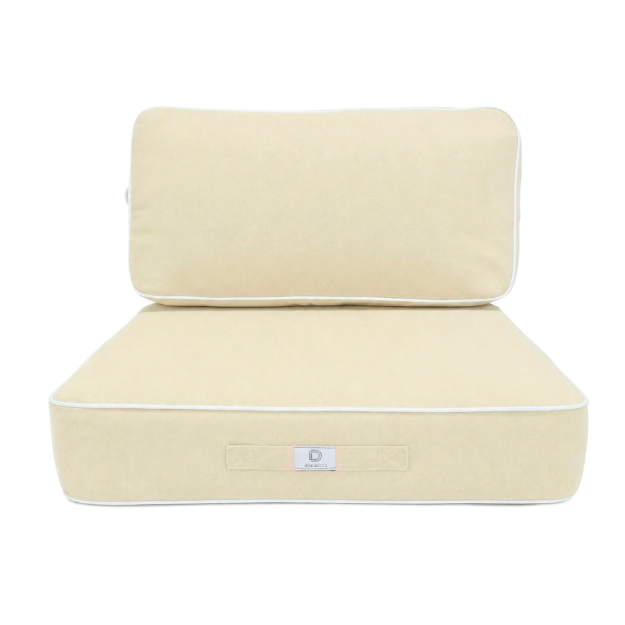 Ensemble Coussins Premium 60x60 Jaune Beurre, garnissage en mousse haute densité
