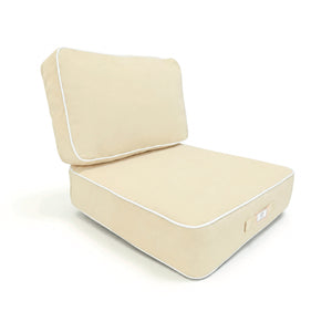 Conjunto de Cojines Premium 50x50 Amarillo Beurre - Grueso 12cm & Acabado con Ribete
