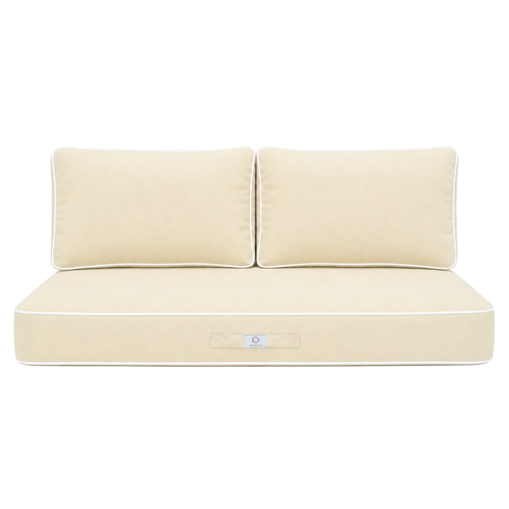 Conjunto de Cojines Premium 120x60 Amarillo Beurre, funda desenfundable