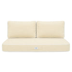 Ensemble Coussins Premium 120x60 Jaune Beurre - 1 Assise + 2 Dossiers (Épais 12cm & Passepoil)