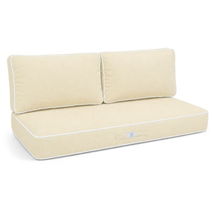 Conjunto de Cojines Premium 120x60 Amarillo Beurre - 1 Asiento + 2 Respaldos (Grueso 12cm & Passepoil)