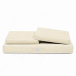 Ensemble Coussins Premium 120x60 Jaune Beurre - 1 Assise + 2 Dossiers (Épais 12cm & Passepoil)