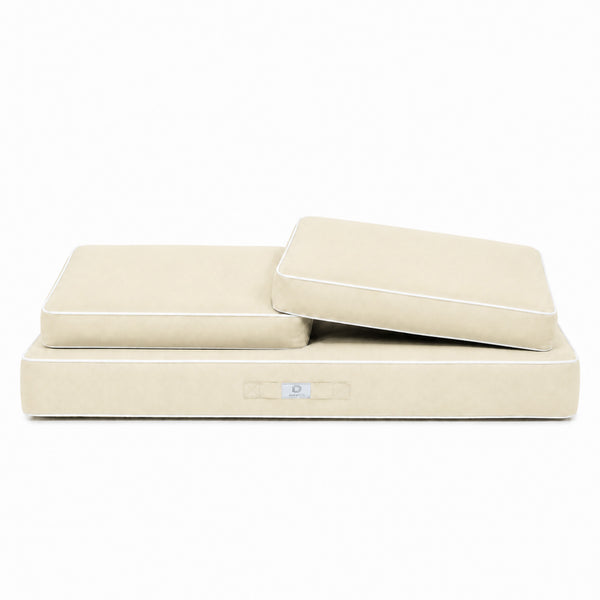 Ensemble Coussins Premium 100x50 Jaune Beurre - 1 Assise + 2 Dossiers (Épais 12cm & Passepoil)