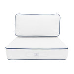 Conjunto de Cojines Premium 50x50 Blanco - Grueso 12cm & Acabado con Ribete
