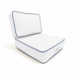 Conjunto de Cojines Premium 50x50 Blanco - Grueso 12cm & Acabado con Ribete