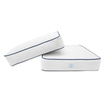 Conjunto de Cojines Premium 50x50 Blanco - Grueso 12cm & Acabado con Ribete