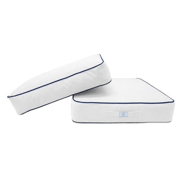 Conjunto de Cojines Premium 50x50 Blanco - Grueso 12cm & Acabado con Ribete
