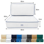 Conjunto de Cojines Premium 60x60 Blanco - Grueso 12cm & Acabado con Ribete