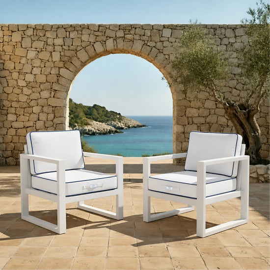 Conjunto de Cojines Premium 60x60 Blanco - Grueso 12cm & Acabado con Ribete