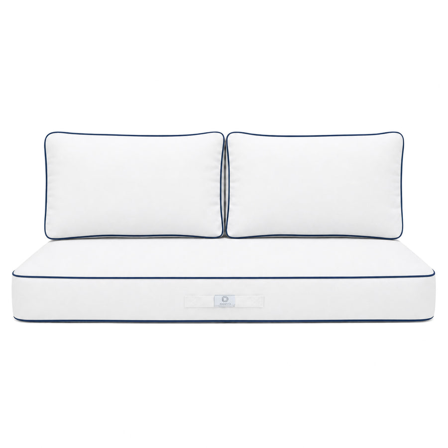 Ensemble Coussins Premium 100x50 Blanc, housse déhoussable