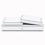 Ensemble Coussins Premium 100x50 Blanc - 1 Assise + 2 Dossiers (Épais 12cm & Passepoil)