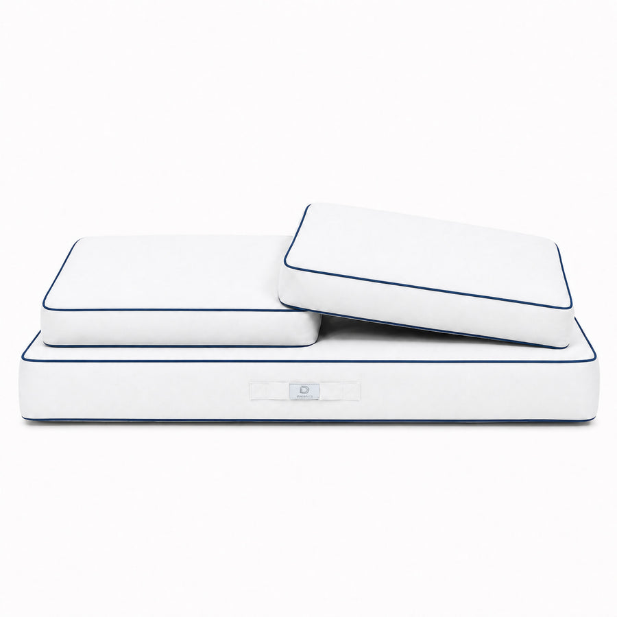 Ensemble Coussins Premium 100x50 Blanc, tissu anti-UV