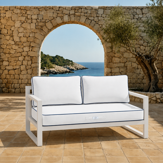 Conjunto de Cojines Premium 120x60 Blanco - 1 Asiento + 2 Respaldos (Grueso 12cm & Passepoil)