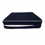 Ensemble Coussins Premium 50x50 Bleu Marine - Épais 12cm & Finition Passepoil