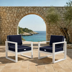 Ensemble Coussins Premium 50x50 Bleu Marine - Épais 12cm & Finition Passepoil