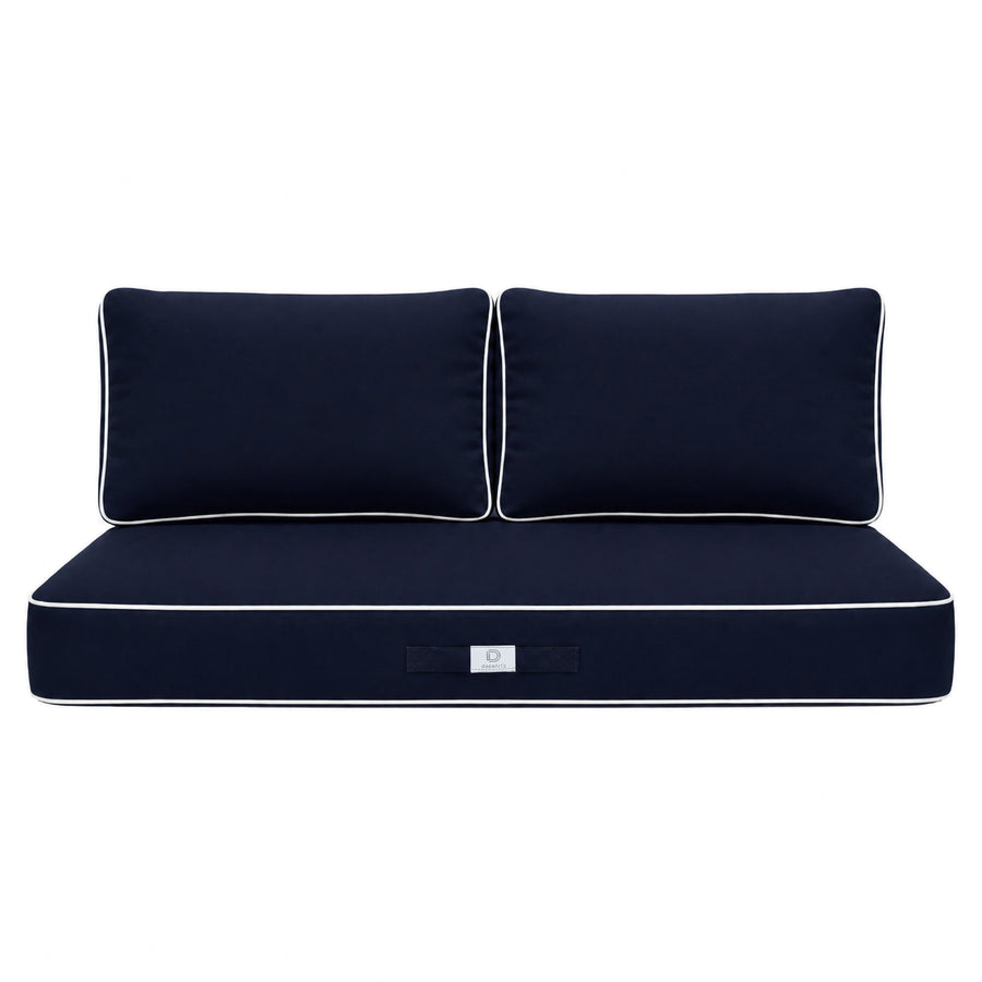 Conjunto de Cojines Premium 120x60 Azul Marino, funda desenfundable