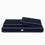 Conjunto de Cojines Premium 100x50 Azul Marino - 1 Asiento + 2 Respaldos (Grueso 12cm & Passepoil)