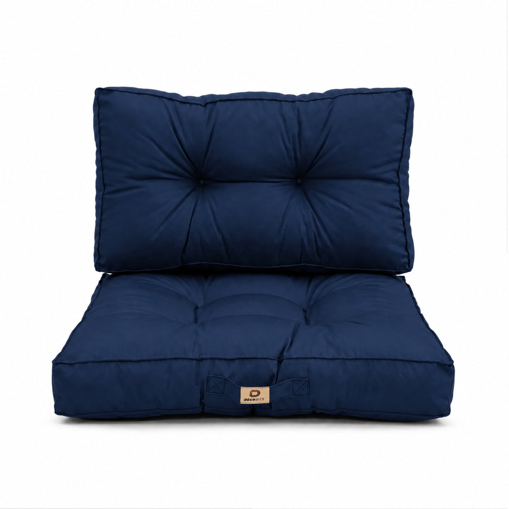 Conjunto de Cojines Acolchados 50x50 Azul Petróleo, certificado OEKO-TEX