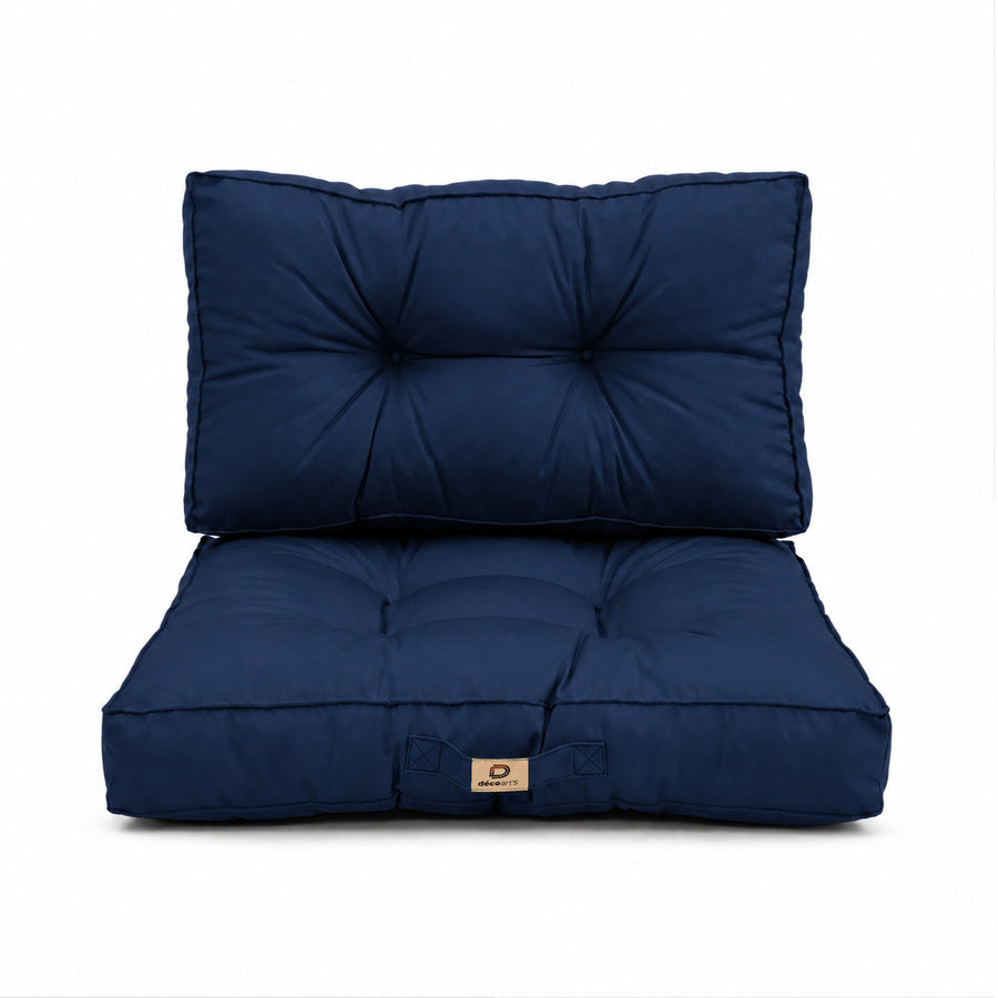 Conjunto de Cojines Acolchados 60x60 Azul Petróleo, certificado OEKO-TEX