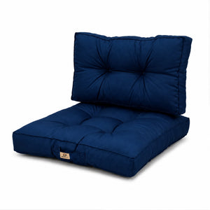 Conjunto de Cojines Acolchados 60x60 Azul Petróleo - Grueso 15cm & Mullido (Asiento + Respaldo)