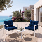Ensemble Coussins Capitonné 50x50 Bleu Pétrole - Épais 15cm & Moelleux (Assise + Dossier)