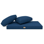 Conjunto de Cojines para Salón de Jardín 120x60 Azul Petróleo - Con Funda Extraíble & Anti-UV (1 Asiento + 2 Respaldos)