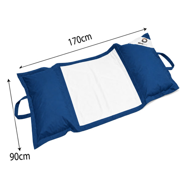 Puf Flotante para Piscina XXL 170x90 Azul Petróleo - Colchoneta de Hamaca con Perlas (Confort Adulto)