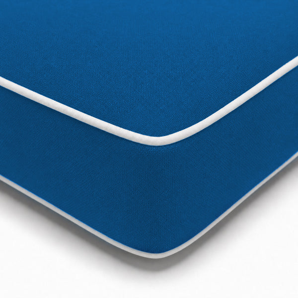 Colchoneta Premium para Tumbona 190x60 Azul Real - Grueso 10cm & Reposacabezas (Funda Extraíble)