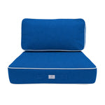 Conjunto de Cojines Premium 60x60 Azul Real - Grueso 12cm & Acabado con Ribete