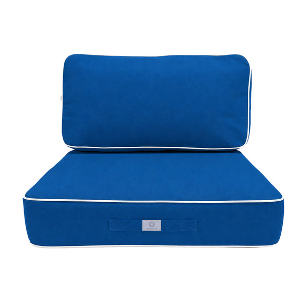 Conjunto de Cojines Premium 50x50 Azul Real - Grueso 12cm & Acabado con Ribete