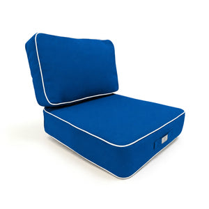 Conjunto de Cojines Premium 50x50 Azul Real - Grueso 12cm & Acabado con Ribete