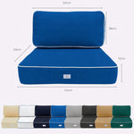 Conjunto de Cojines Premium 50x50 Azul Real - Grueso 12cm & Acabado con Ribete
