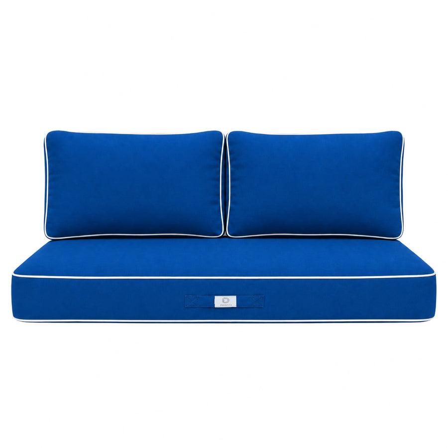 Conjunto de Cojines Premium 120x60 Azul Real, funda desenfundable