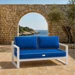 Conjunto de Cojines Premium 100x50 Azul Real - 1 Asiento + 2 Respaldos (Grueso 12cm & Passepoil)