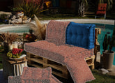 Coussin dossier pour palette capitonné en Polyester Bleu petrole 60x40x15cm - Deco-arts.fr