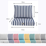 Ambiance jardin avec coussin bleu marine